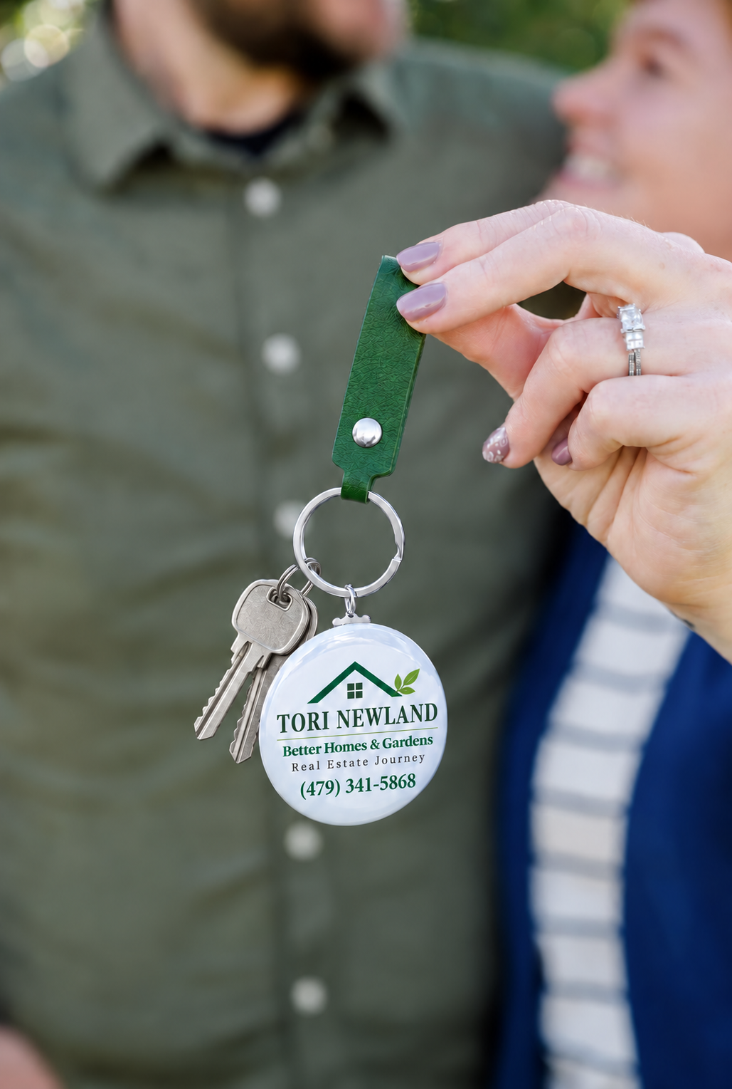 Custom 2.25” Photo Keychains with Faux-Leather Handle
